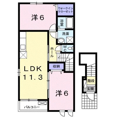 エアリーフィールドからたち 201【管理NO：1-017076401-02010】 ★家具家電は申し込み後に搬入します 2026年07月下旬入居可能の外観画像