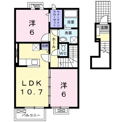 アルドールⅡ 202【管理NO：1-016744902-02020】 ★家具家電は申し込み後に搬入しますの外観画像
