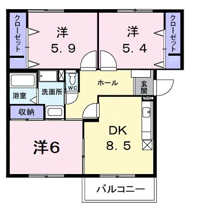 ニューエルディム裕Ⅱ 103【管理NO：1-004284802-01030】 ★家具家電は申し込み後に搬入しますの外観画像