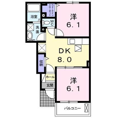 グレープガーデンⅡ 103【管理NO：1-021566901-01030】 ★家具家電は申し込み後に搬入しますの外観画像