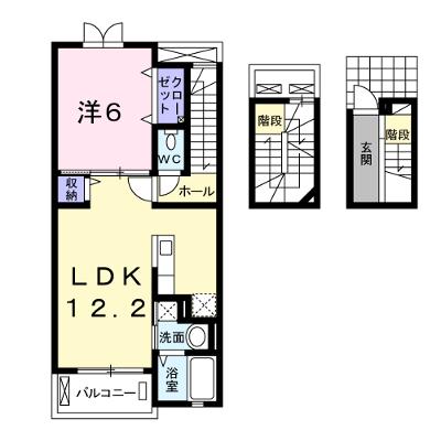 メゾン・パティオス　Ａ 303【管理NO：1-017389301-03030】 ★家具家電は申し込み後に搬入します★の外観画像