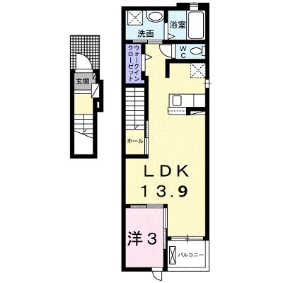 ボンヌール　Ⅰ 201【管理NO：1-026684901-02010】 ★家具家電は申し込み後に搬入します★の外観画像