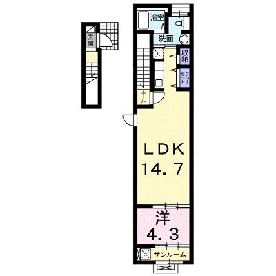 ルーベル柞原　Ⅱ 210【管理NO：1-020934801-02100】 ★家具家電は申し込み後に搬入しますの外観画像