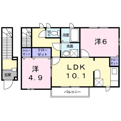ジェルメ　テール　Ｃ 202【管理NO：1-014146703-02020】 ★家具家電は申し込み後に搬入しますの外観画像