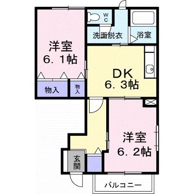 パレス・ニュールミネⅡ　Ａ 103【管理NO：1-012742101-01030】 ★家具家電は申し込み後に搬入しますの外観画像