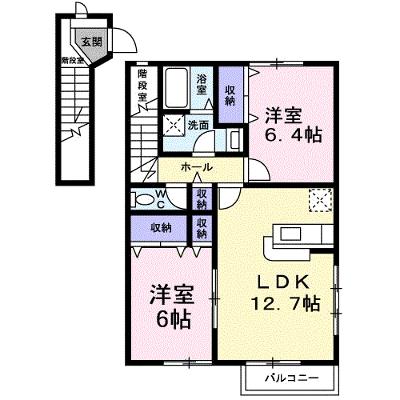 サンライズ川原　Ｃ 201【管理NO：1-011671501-02010】 ★家具家電は申し込み後に搬入しますの外観画像