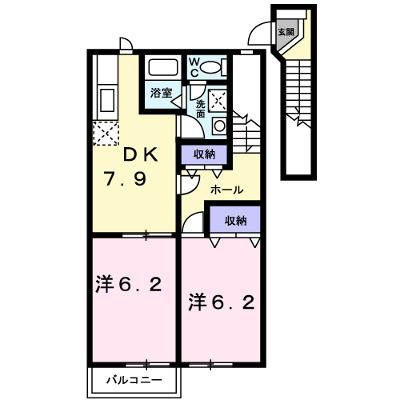 ヴェルテソレーユ　Ａ 202【管理NO：1-011331201-02020】 ★家具家電は申し込み後に搬入しますの外観画像