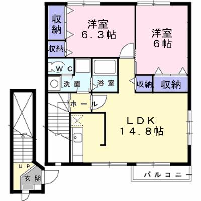 サンフィールド　Ｂ 202【管理NO：1-010530402-02020】 ★家具家電は申し込み後に搬入しますの外観画像