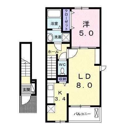 プラシード 205【管理NO：1-020128301-02040】 ★家具家電は申し込み後に搬入します★の外観画像