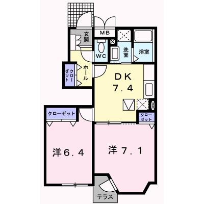 メゾンド　カルムＤ 102【管理NO：1-013269204-01020】 ★家具家電は申し込み後に搬入しますの外観画像