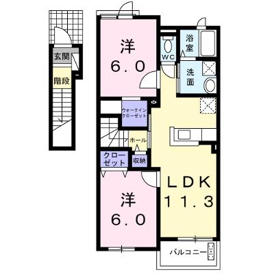 ニューカレントＡ 202【管理NO：1-018964501-02020】 ★家具家電は申し込み後に搬入しますの外観画像