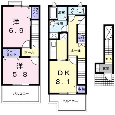 ビッグ・イースト上泉 205【管理NO：1-011421601-02040】 ★家具家電は申し込み後に搬入します★の外観画像