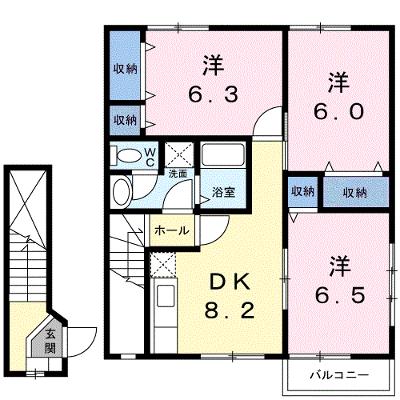 オーブリーＳⅡＡ 203【管理NO：1-010800501-02030】 ★家具家電は申し込み後に搬入しますの外観画像