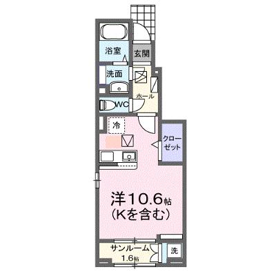 プレフェリート・Ⅴ 107【管理NO：1-027607602-01060】 ★家具家電は申し込み後に搬入しますの外観画像