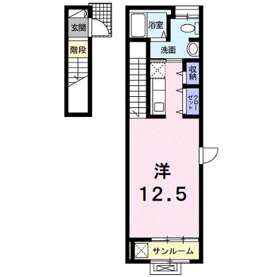 ジュネス　華 201【管理NO：1-020597301-02010】 ★家具家電は申し込み後に搬入します★の外観画像