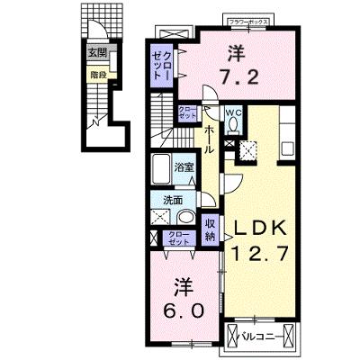カサ　フローレス　Ｂ 202【管理NO：1-017423102-02020】 ★家具家電は申し込み後に搬入しますの外観画像
