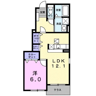 ポム・ド・テール 101【管理NO：1-013709901-01010】 ★家具家電は申し込み後に搬入しますの外観画像