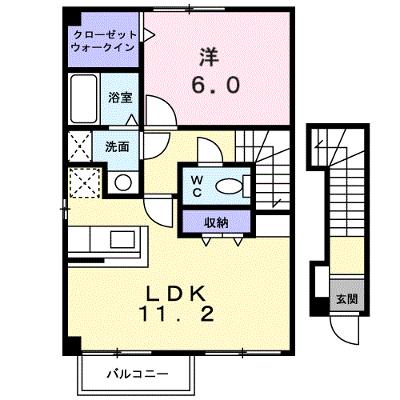 ウィッシュⅠ 202【管理NO：1-013146001-02020】 ★家具家電は申し込み後に搬入します 2026年07月下旬入居可能の外観画像