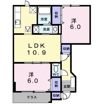 ヴィラ・マリーン　Ａ 102【管理NO：1-010958401-01020】 ★家具家電は申し込み後に搬入しますの外観画像