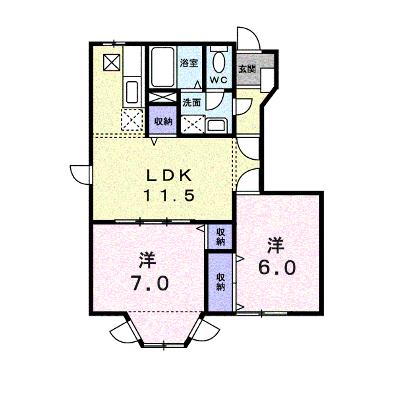ラルジュ余戸　Ｂ 102【管理NO：1-010552702-01020】 ★家具家電は申し込み後に搬入します★ ★2026年08月中旬入居可能★の外観画像