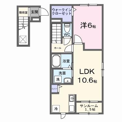 メゾンドラフォーレリーヴル　Ⅲ 201【管理NO：1-028314901-02010】 ★家具家電は申し込み後に搬入しますの外観画像
