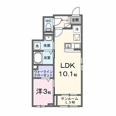 メゾンドラフォーレリーヴル　Ⅲ 101【管理NO：1-028314901-01010】 ★家具家電は申し込み後に搬入しますの外観画像