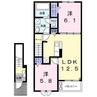 Ｌｕｎａ＆Ｌａ（ルナアンドラ） 204【管理NO：1-028284901-02040】 ★家具家電は申し込み後に搬入しますの外観画像