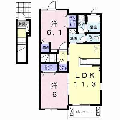 リアンジュ 201【管理NO：1-020277301-02010】 ★家具家電は申し込み後に搬入しますの外観画像