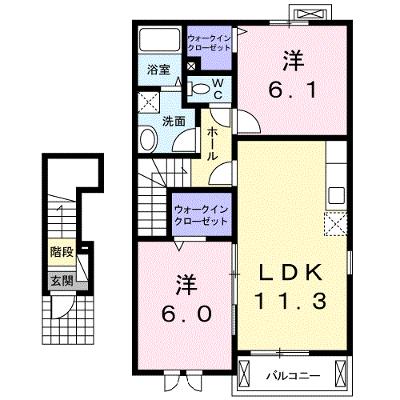 ラ　メゾン　シャルマントＡ 202【管理NO：1-016519201-02020】 ★家具家電は申し込み後に搬入します★の外観画像