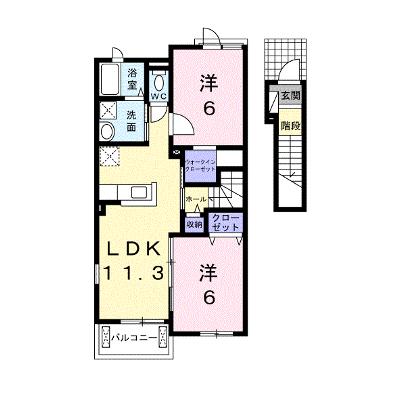 橙Ⅰ棟 202【管理NO：1-018878101-02020】 ★家具家電は申し込み後に搬入します★の外観画像