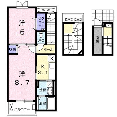 エスペランサ二宮 302【管理NO：1-020155701-03020】 ★家具家電は申し込み後に搬入します★の外観画像