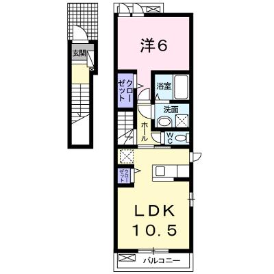 フラワー松崎 201【管理NO：1-021565801-02010】 ★家具家電は申し込み後に搬入します★の外観画像