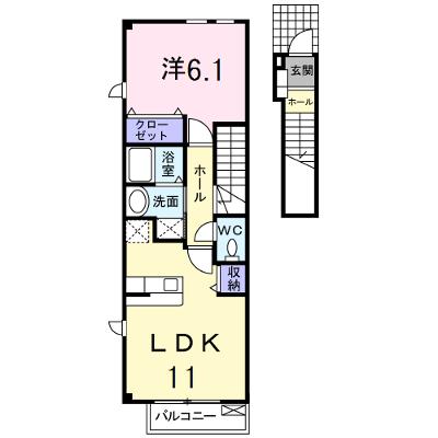 エンジェル　Ａ 205【管理NO：1-012565901-02040】 ★家具家電は申し込み後に搬入しますの外観画像