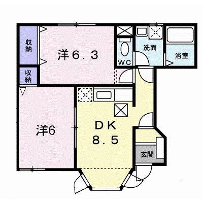 アミティエＡ 103【管理NO：1-006803001-01030】 ★家具家電は申し込み後に搬入します★の外観画像