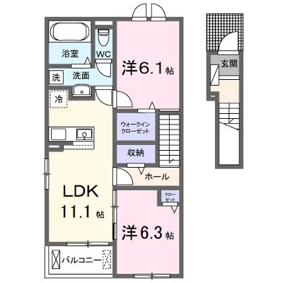 フェリスガーデン 205【管理NO：1-028598801-02040】 2026年10月上旬入居可能の外観画像