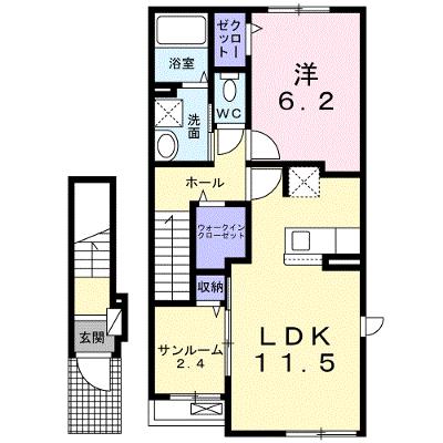 グリーンハイムⅡ 206【管理NO：1-026787001-02050】 ★家具家電は申し込み後に搬入します★の外観画像