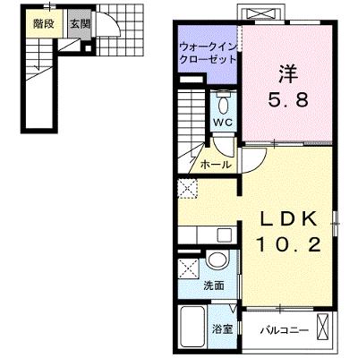 アリエスセレネ 201【管理NO：1-017216901-02010】 ★家具家電は申し込み後に搬入します★の外観画像