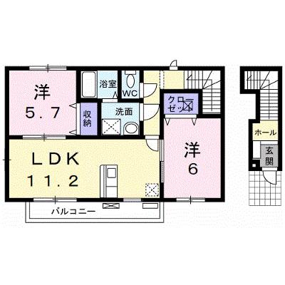 カモンドール杏Ｂ 202【管理NO：1-014934302-02020】 ★家具家電は申し込み後に搬入します★の外観画像