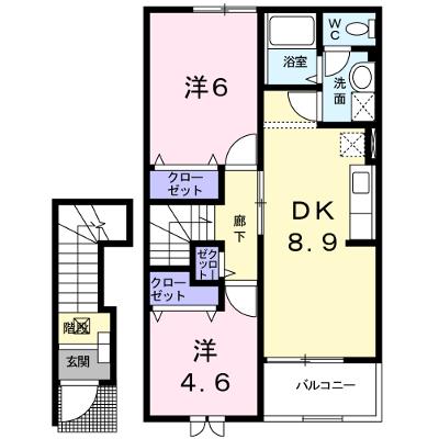 メゾンボヌールＢ 203【管理NO：1-011957802-02030】 ★家具家電は申し込み後に搬入しますの外観画像