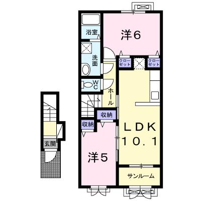 ベル　シェリルＡ 202【管理NO：1-018959201-02020】 ★家具家電は申し込み後に搬入します★の外観画像