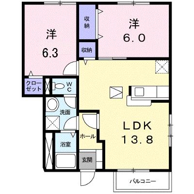 クレセント上乃木Ｄ 105【管理NO：1-011046804-01040】 ★家具家電は申し込み後に搬入します★の外観画像