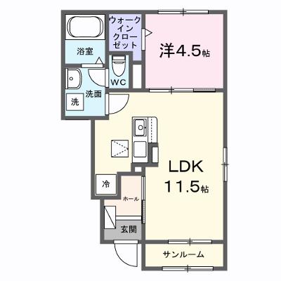 ラルジュＡ 105【管理NO：1-028563201-01050】 ★家具家電は申し込み後に搬入します★ ★2026年09月下旬入居可能★の外観画像