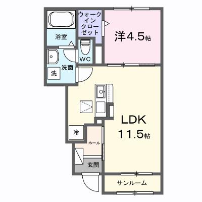 ラルジュＡ 102【管理NO：1-028563201-01020】 ★家具家電は申し込み後に搬入します★ ★2026年09月下旬入居可能★の外観画像