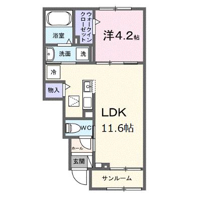 シャンテ　カノンＢ 105【管理NO：1-028557102-01050】 ★家具家電は申し込み後に搬入します★の外観画像