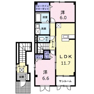 ベル　コリーヌ　Ａ 203【管理NO：1-013618701-02030】 ★家具家電は申し込み後に搬入します★の外観画像
