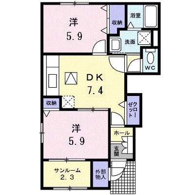 メディオ　ピアッツァＣ 101【管理NO：1-013299003-01010】 ★家具家電は申し込み後に搬入します 2026年07月下旬入居可能の外観画像
