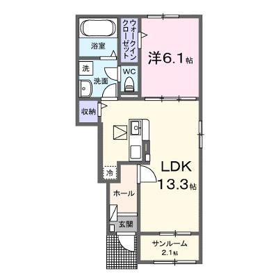 メルヴェーユ　Ｂ 103【管理NO：1-027709102-01030】 ★家具家電は申し込み後に搬入しますの外観画像