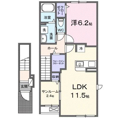 ルナソレイユ 203【管理NO：1-027083801-02030】 ★家具家電は申し込み後に搬入しますの外観画像