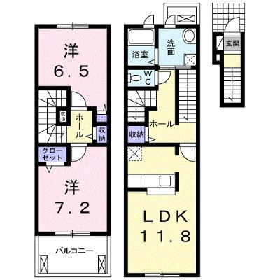 プリムローズＨＢ 203【管理NO：1-019432101-02030】 ★家具家電は申し込み後に搬入しますの外観画像