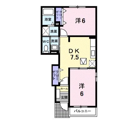 サンリバーヒルズ　Ａ 104【管理NO：1-012749101-01040】 ★家具家電は申し込み後に搬入しますの外観画像